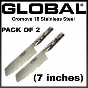 Global G5 7" Vegetable Knife Cromova 18 Stainless Steel | New pack of 2
